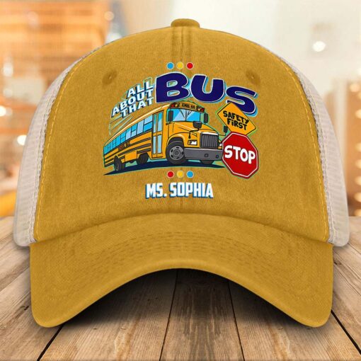 Personalized School Bus Driver Demin Hat With Mesh QFHM5180602 - Image 4