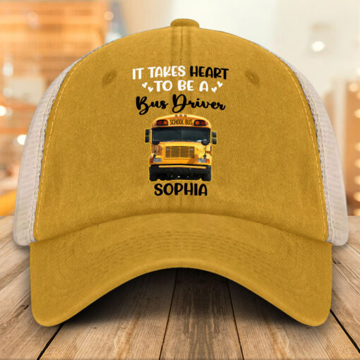 Personalized School Bus Driver Demin Hat With Mesh QFHM5180603 - Image 4