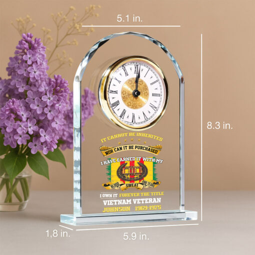 Personalized Vietnam Veteran Acrylic Clock QFNT5190602 - Image 3