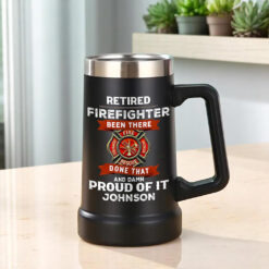 Custom Firefighter Retired Beer Mug THTZ5210603