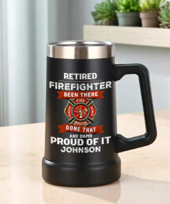Custom Firefighter Retired Beer Mug THTZ5210603