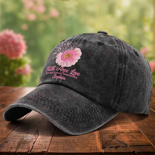 Custom Breast Cancer Denim Hat THTO5210604 - Image 5