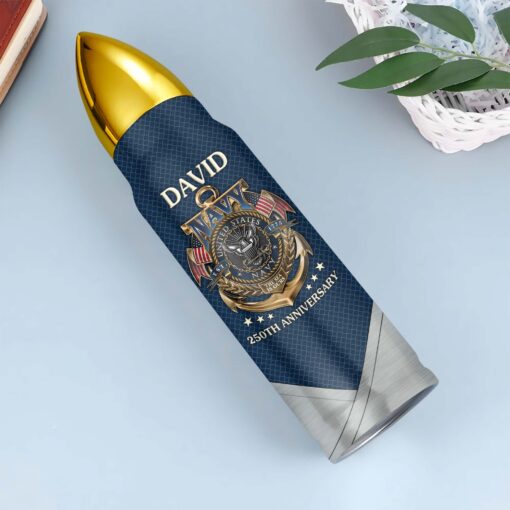 Custom US Navy 250th Anniversary Bullet Tumbler, Gift For Veterans UKHA5240603 - Image 3