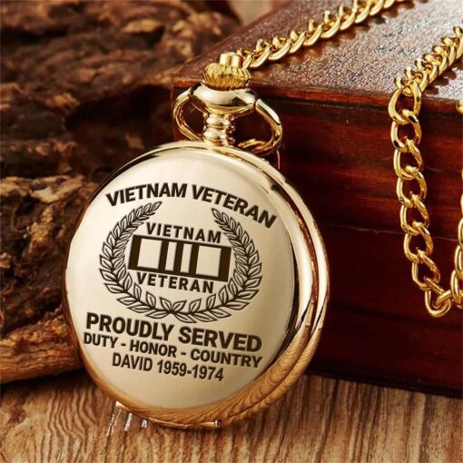 Personalized Vietnam Veteran Vintage Pocket Watch UKHM5250601 - Image 4