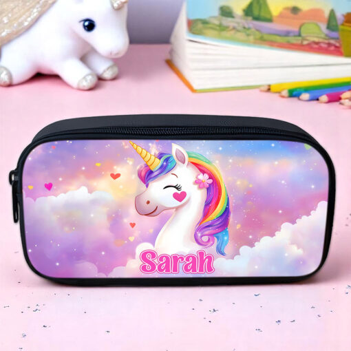 Personalized Unicorn Backpack, Lunch Bag, Pencil Pouch, Back to School Gifts, Custom book bag, Name on School Bag for girls, Gifts for Kids QFND5300503-DX - Image 4
