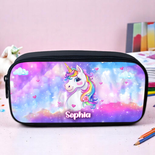 Personalized Unicorn Backpack, Lunch Bag, Pencil Pouch, Back to School Gifts, Custom book bag, Name on School Bag for girls, Gifts for Kids QFND5020601-DX - Image 4