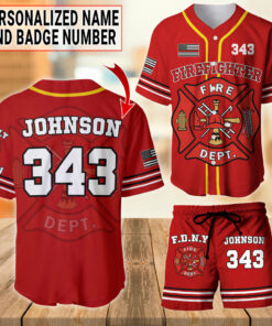 Personalized Firefighter Uniform Set, Custom Name Red MQTZ5040602