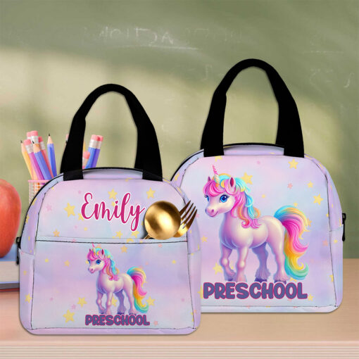 Personalized Unicorn Preschool Backpack, Custom Name Girls School Bag, Rainbow Pink Toddler Backpack, Back To School Gift For Kids MQNT5060601-DX - Image 7
