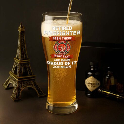 Personalized Firefighter Pilsner Glass NPHM5300505 - Image 4