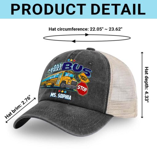 Personalized School Bus Driver Demin Hat With Mesh QFHM5180602 - Image 11
