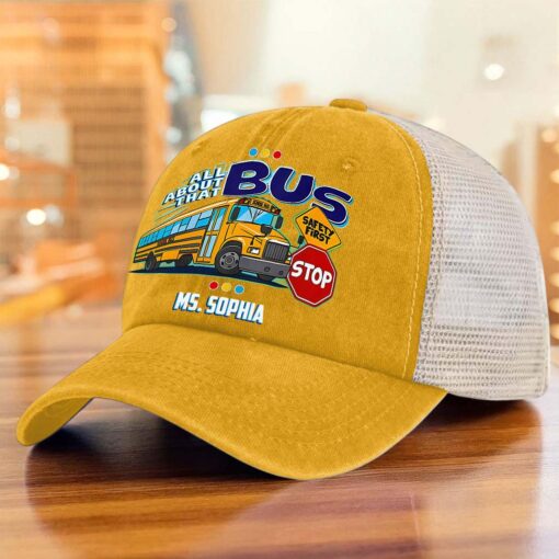 Personalized School Bus Driver Demin Hat With Mesh QFHM5180602 - Image 7