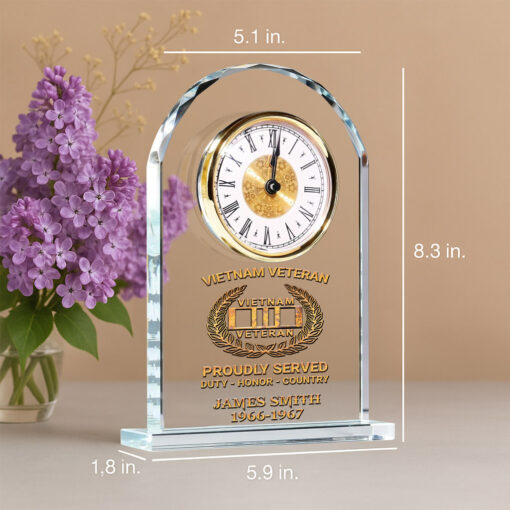 Personalized Vietnam Veteran Acrylic Clock QFNT5190604 - Image 4