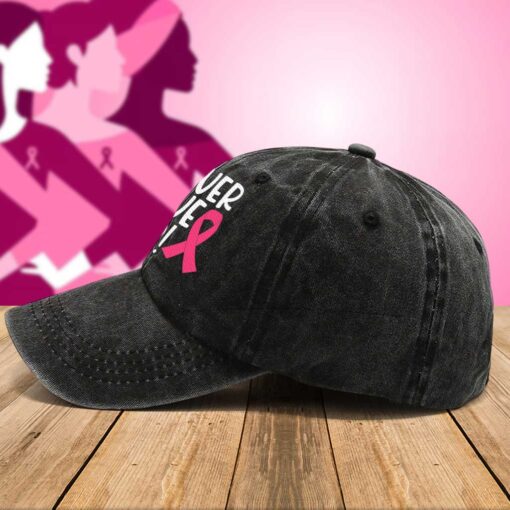 Breast Cancer Awareness Distressed Washed Printed Hat UKTZ5200605 - Image 4