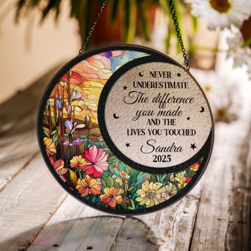 Personalized Retirement Faux Stained Glass Suncatcher, Retirement Window Hangings, Coworker Gifts, Retirement Gifts, Co Worker Leaving Gifts UKNT5030602 - Image 4