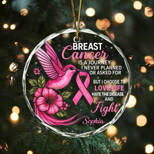 Personalized Breast Cancer Glass Ornament UKHM5230603 - Image 4