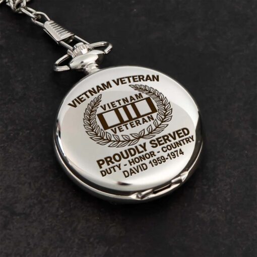 Personalized Vietnam Veteran Vintage Pocket Watch UKHM5250601 - Image 5