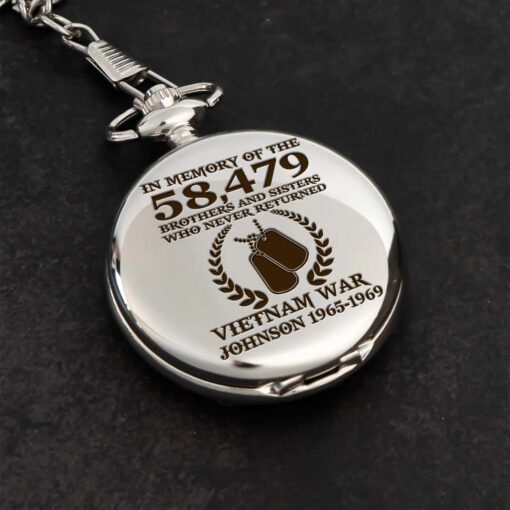 Personalized Vietnam Veteran Vintage Pocket Watch UKHM5250602 - Image 5