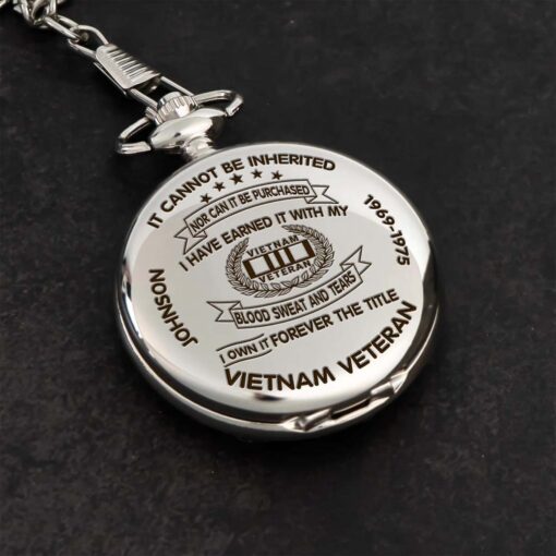 Personalized Vietnam Veteran Vintage Pocket Watch UKHM5250603 - Image 5