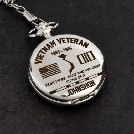 Personalized Vietnam Veteran Vintage Pocket Watch UKHM5250604 - Image 5