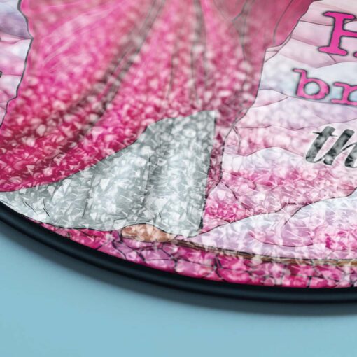 If God Brings You To It, He Will Bring You Through It Breast Cancer Faux Stained Glass Suncatcher QFTD5260603 - Image 3