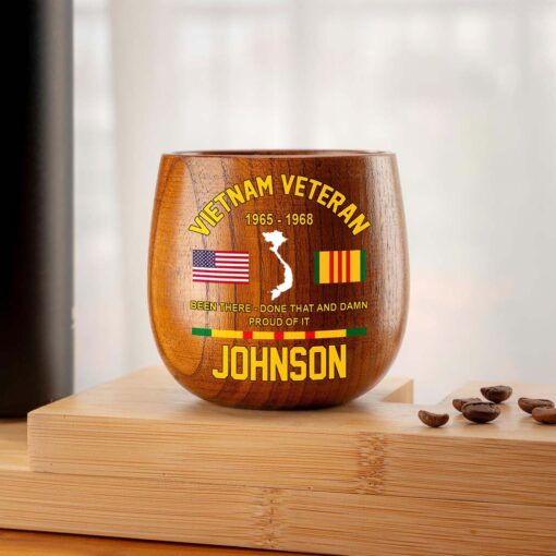 Personalized Vietnam Veteran Wooden Bourbon Whiskey Mug QFTD5060601 - Image 5