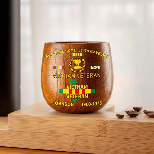 Personalized Vietnam Veteran Wooden Bourbon Whiskey Mug QFTD5060602 - Image 8