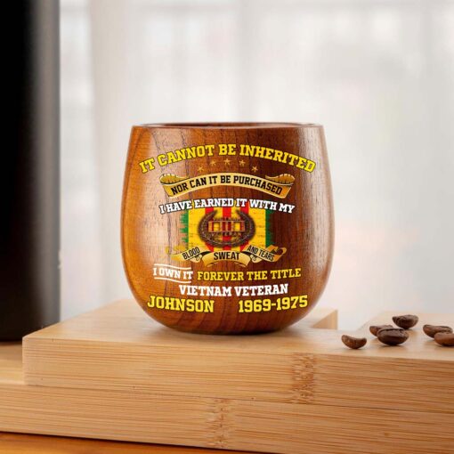 Personalized Vietnam Veteran Wooden Bourbon Whiskey Mug QFTD5060603 - Image 5