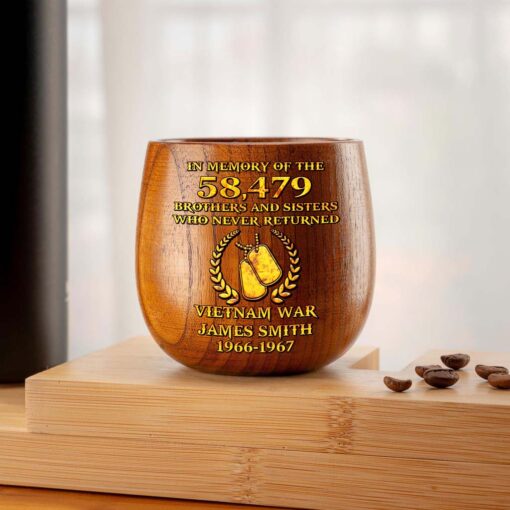 Personalized Vietnam Veteran Wooden Bourbon Whiskey Mug QFTD5060605 - Image 5