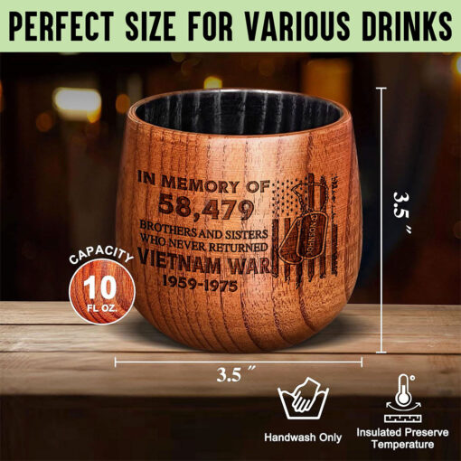 Personalized Vietnam Veteran Bourbon Whiskey Glass Mug QFPY5060601 - Image 5