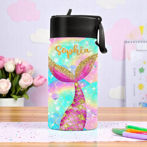 Personalized Mermaid Backpack, Lunch Bag, Pencil Pouch, Back to School Gifts, Custom book bag, Name on School Bag for girls, Gifts for Kids  QFND5120604-DX - Image 5