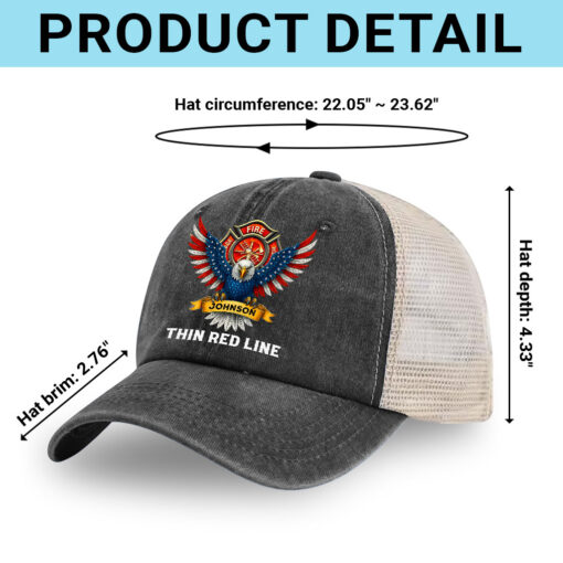 Personalized Retired Firefighter Demin Hat With Mesh QFTZ5130606 - Image 7
