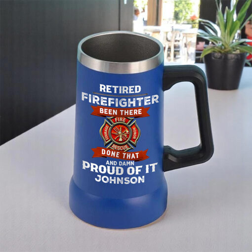 Custom Firefighter Retired Beer Mug THTZ5210603 - Image 3
