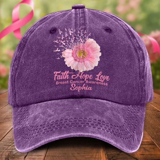 Custom Breast Cancer Denim Hat THTO5210604 - Image 3