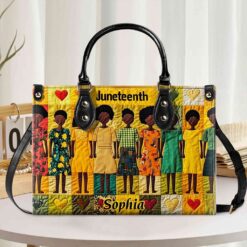 Custom Juneteenth Faux Quilt Effect Leather Bag THPY5020601