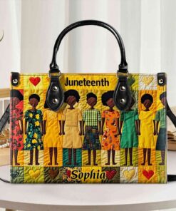 Custom Juneteenth Faux Quilt Effect Leather Bag THPY5020601