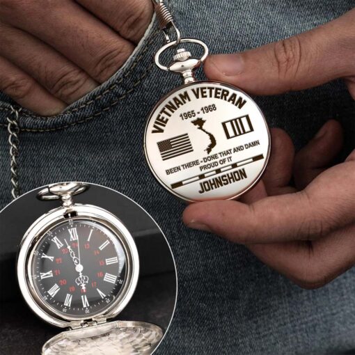 Personalized Vietnam Veteran Vintage Pocket Watch UKHM5250604