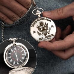 Personalized US Army Veteran Vintage Pocket Watch UKHM5260602