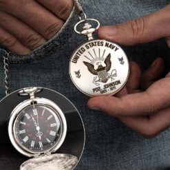 Personalized US Navy Veteran  Vintage Pocket Watch UKHM5260603