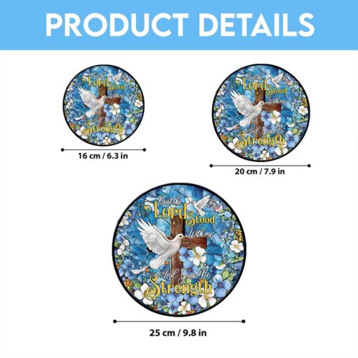 Floral Cross Faux Stained Glass Suncatcher QFTZ5200601 - Image 5