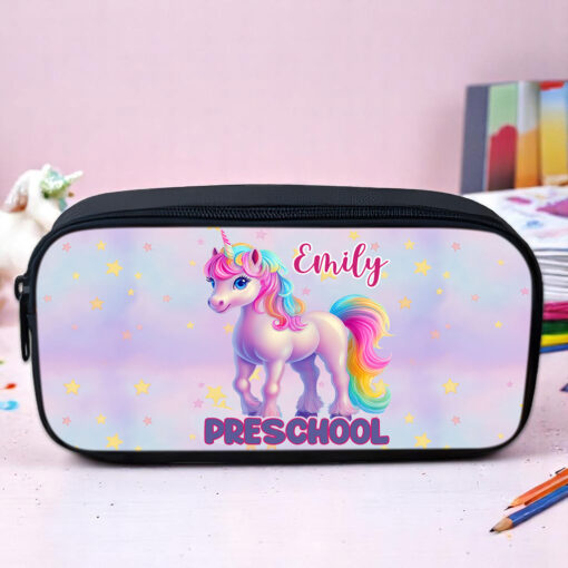 Personalized Unicorn Preschool Backpack, Custom Name Girls School Bag, Rainbow Pink Toddler Backpack, Back To School Gift For Kids MQNT5060601-DX - Image 6