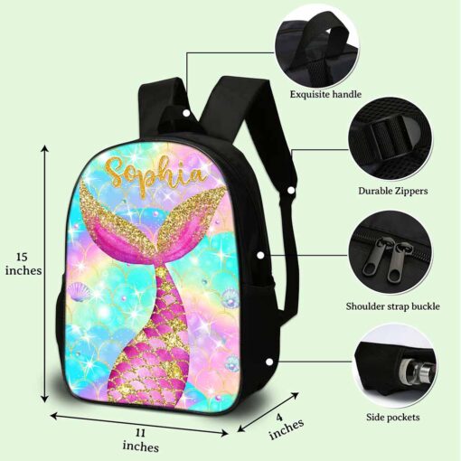 Personalized Mermaid Backpack QFND5120605 - Image 5