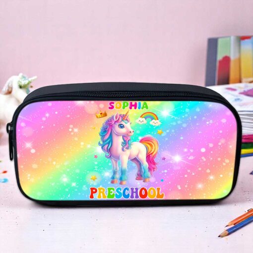 Personalized Unicorn Preschool Backpack, Custom Name Girls School Bag, Rainbow Pink Toddler Backpack, Back To School Gift For Kids MQND5210602-DX - Image 4