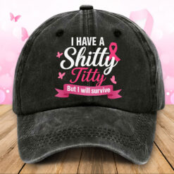 Breast Cancer Awareness Distressed Washed Printed Hat UKTZ5200606