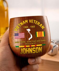 Personalized Vietnam Veteran Wooden Bourbon Whiskey Mug QFTD5060601