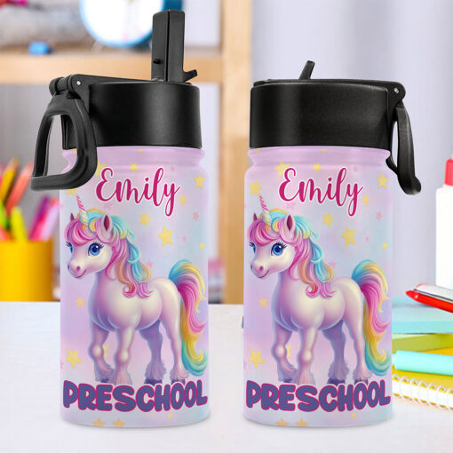 Personalized Unicorn Preschool Backpack, Custom Name Girls School Bag, Rainbow Pink Toddler Backpack, Back To School Gift For Kids MQNT5060601-DX - Image 5