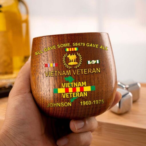 Personalized Vietnam Veteran Wooden Bourbon Whiskey Mug QFTD5060602 - Image 7