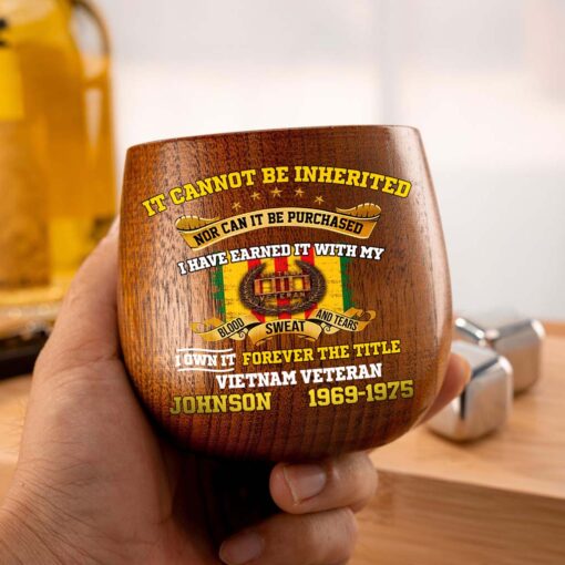 Personalized Vietnam Veteran Wooden Bourbon Whiskey Mug QFTD5060603