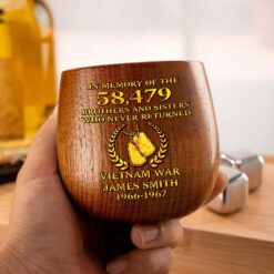 Personalized Vietnam Veteran Wooden Bourbon Whiskey Mug QFTD5060605