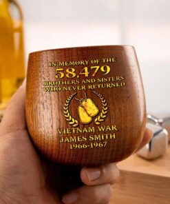 Personalized Vietnam Veteran Wooden Bourbon Whiskey Mug QFTD5060605