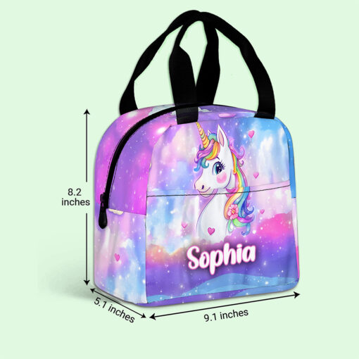 Personalized Unicorn Backpack, Lunch Bag, Pencil Pouch, Back to School Gifts, Custom book bag, Name on School Bag for girls, Gifts for Kids QFND5020601-DX - Image 7
